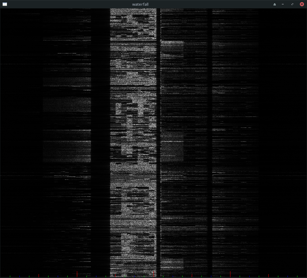 Screenshot of the program showing the 800MHz LTE band. It shows distinct bands of traffic.